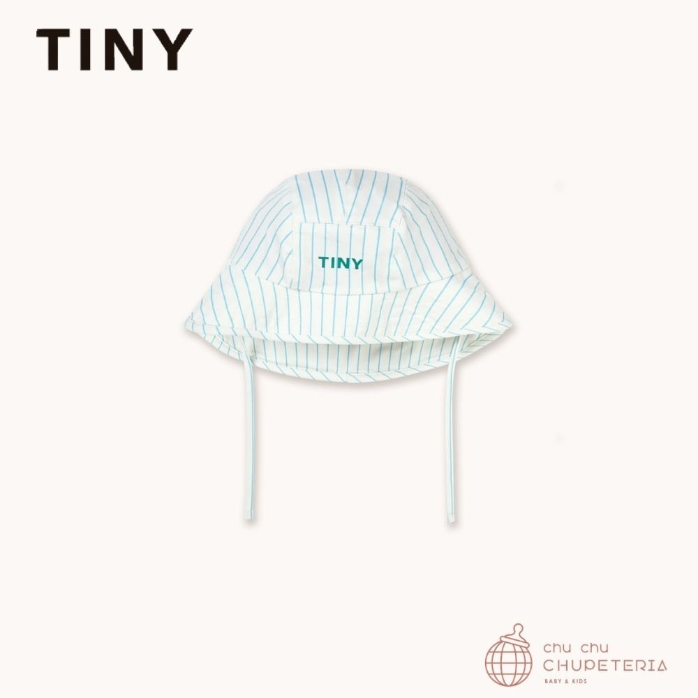 【TINYCOTTONS】[DROP 2] CYAN FINE STRIPES BUCKET HAT light cyan (26SS) _1 _ chu chu CHUPETERIA