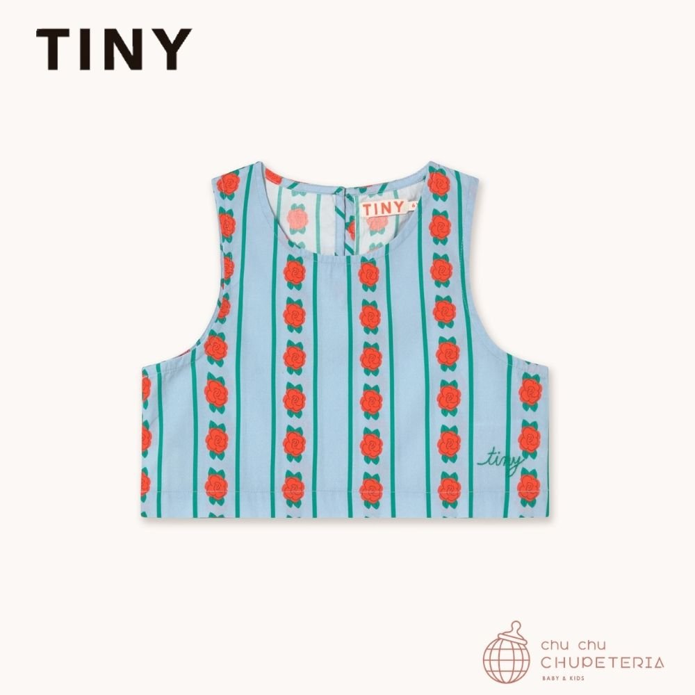 【TINYCOTTONS】[DROP 2] ROSE PATTERN TOP washed blue (26SS) _1 _ chu chu CHUPETERIA