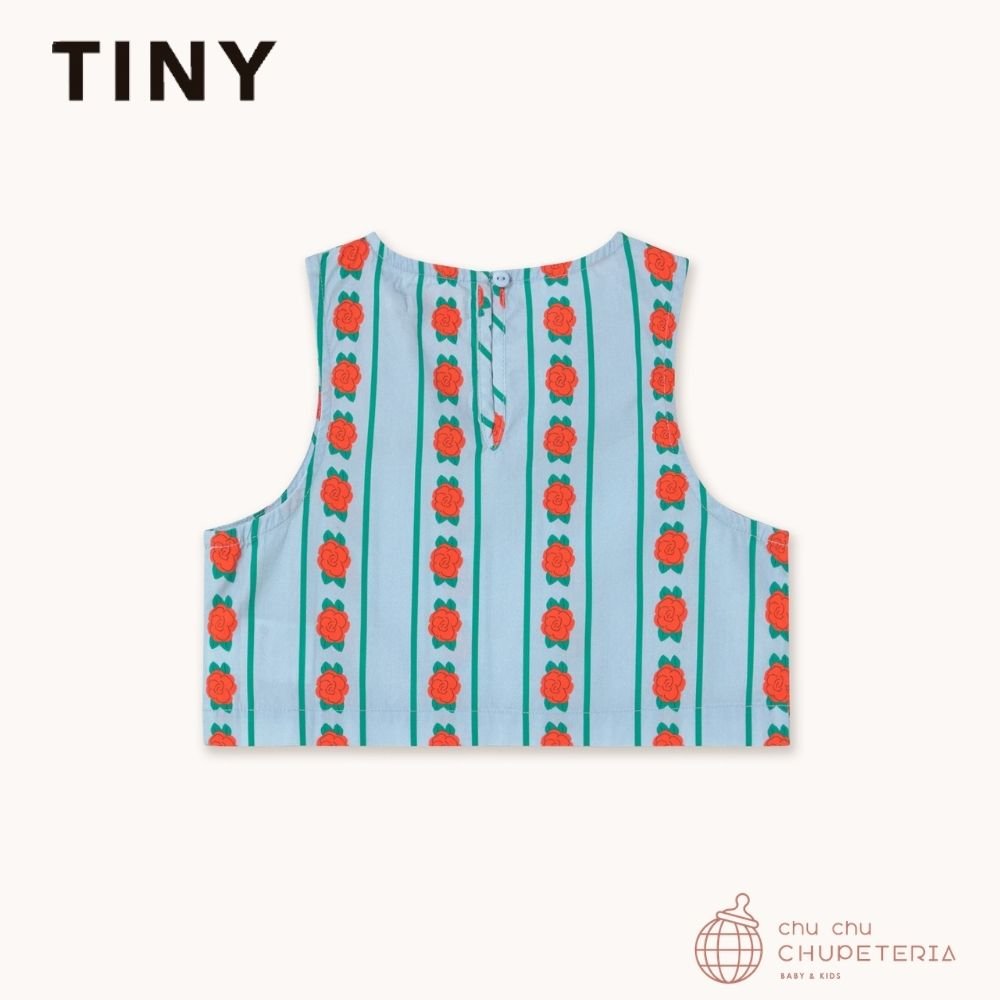 【TINYCOTTONS】[DROP 2] ROSE PATTERN TOP washed blue (26SS) _2 _ chu chu CHUPETERIA