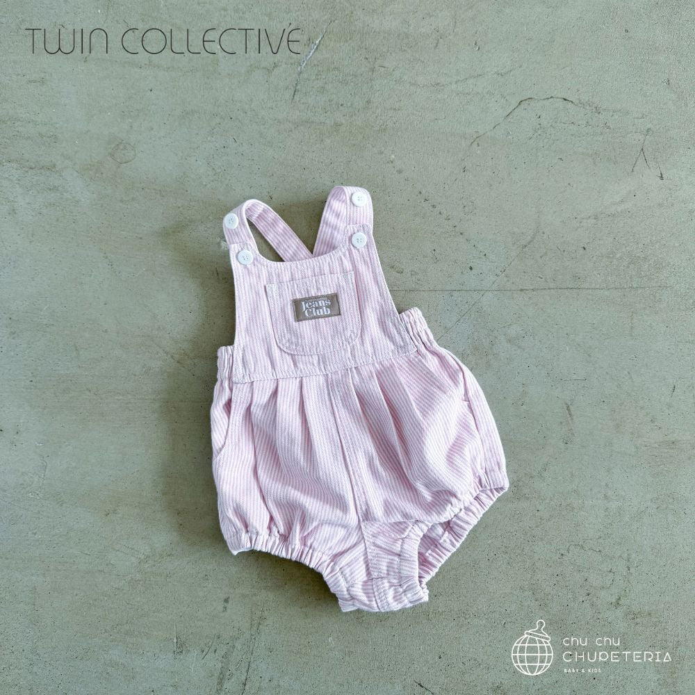 【TWIN COLLECTIVE】BOWIE ROMPER - PINK STRIPE (26SS) _1 _ chu chu CHUPETERIA