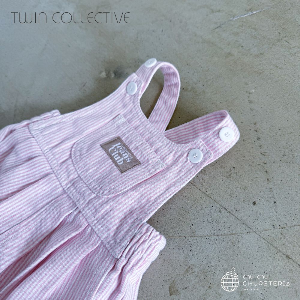 【TWIN COLLECTIVE】BOWIE ROMPER - PINK STRIPE (26SS) _2 _ chu chu CHUPETERIA
