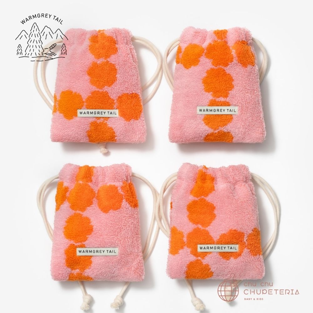 《送料無料》【WARMGREY TAIL】Blossom Check Terry Pouch - Pink _2 _ chu chu CHUPETERIA