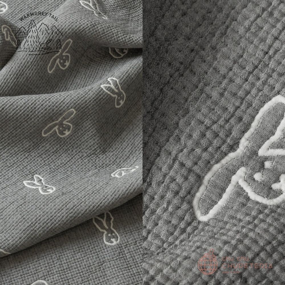WARMGREY TAIL】BUNNY BUNNY COTTON MODAL BLANKET (3色) - chu chu
