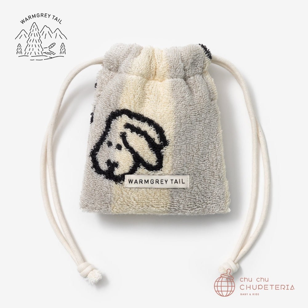 《送料無料》【WARMGREY TAIL】Bunny Bunny Terry Pouch - Gray Stripe _1 _ chu chu CHUPETERIA