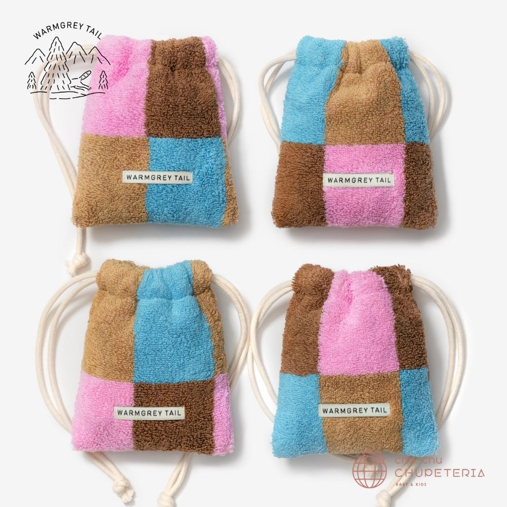 《送料無料》【WARMGREY TAIL】Check Terry Pouch - Berry Choco _2 _ chu chu CHUPETERIA