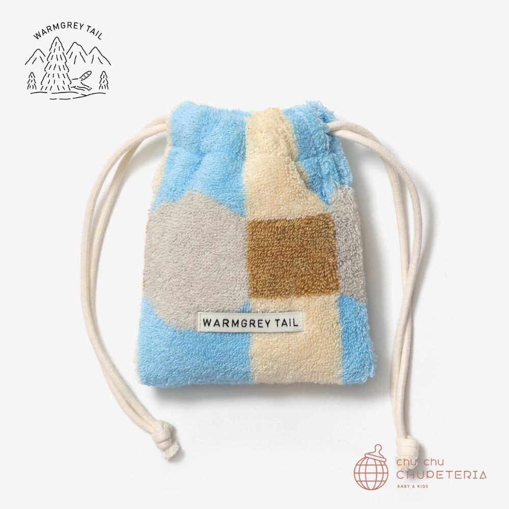 《送料無料》【WARMGREY TAIL】Dot Check Terry Pouch - Grey on cream _1 _ chu chu CHUPETERIA