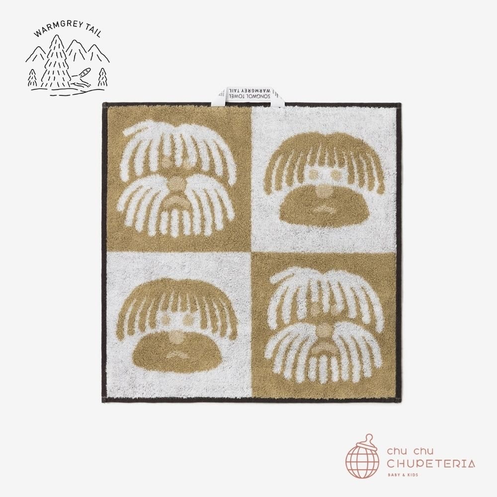 《送料無料》【WARMGREY TAIL】FLUFFY DOG HAND TOWEL - BEIGE _2 _ chu chu CHUPETERIA
