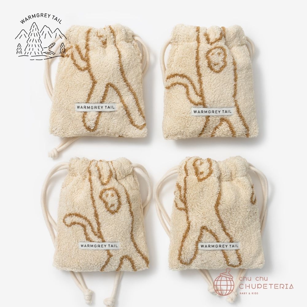 《送料無料》【WARMGREY TAIL】Monkey Terry Pouch - Ivory _2 _ chu chu CHUPETERIA