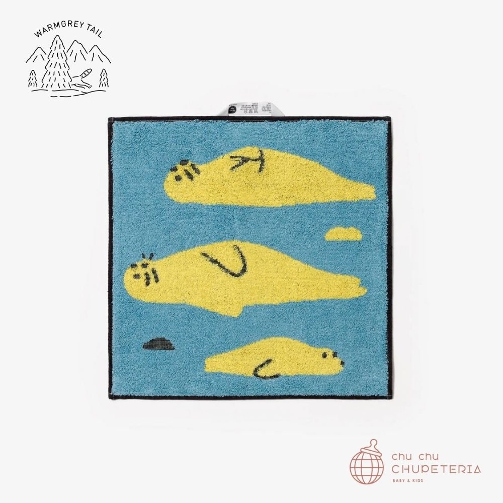 《送料無料》【WARMGREY TAIL】SEAL FRIENDS HAND TOWEL - BLUE _1 _ chu chu CHUPETERIA