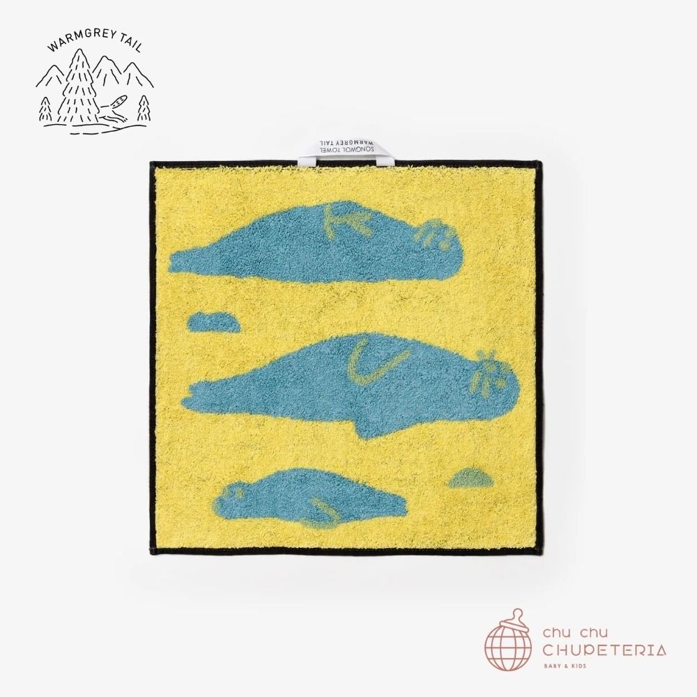《送料無料》【WARMGREY TAIL】SEAL FRIENDS HAND TOWEL - BLUE _2 _ chu chu CHUPETERIA