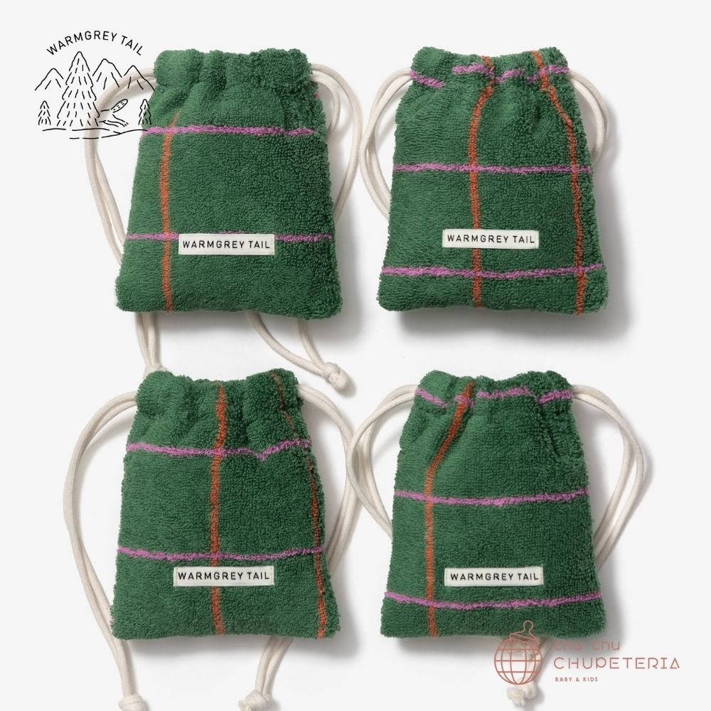 《送料無料》【WARMGREY TAIL】Tile Terry Pouch - Deep Green _2 _ chu chu CHUPETERIA